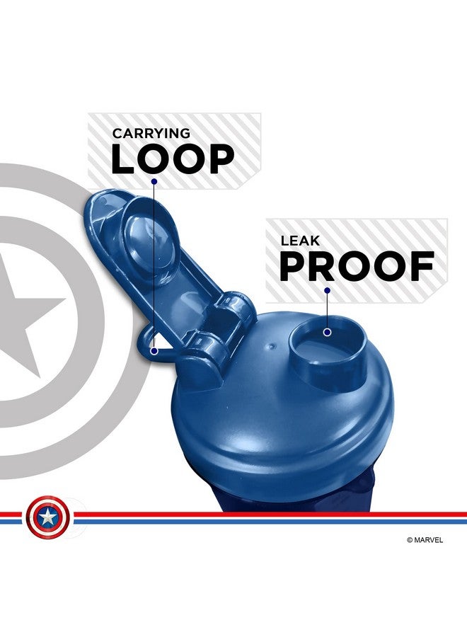 PowerMax Fitness زجاجة هزاز باورماكس فيتنس إكس مارفل MSB-6S كابتن أمريكا إصدار مارفل 600 مل، ضمان 100% ضد التسرب، زجاجة شرب مثالية للبروتين، قبل التمرين و BCAAS، خالية من BPA، بلاستيك (أزرق، عبوة من 1) - Image 5