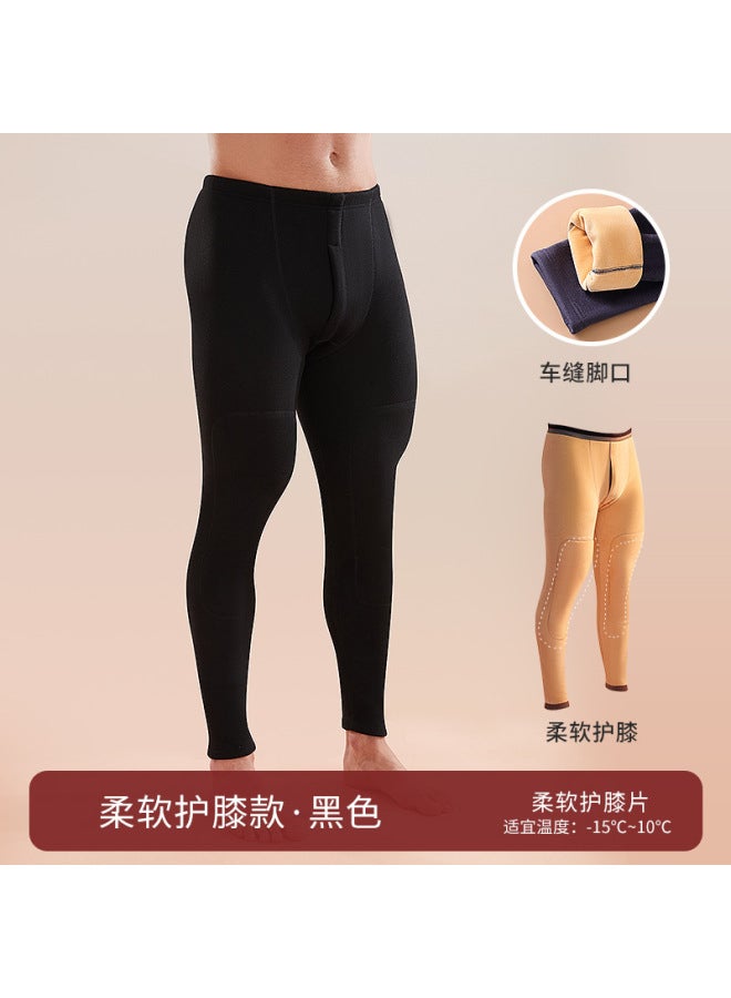 Men's Thermal Pants, Men's Style, Fleece-lined, Thickened, 100% Wool-filled, Knee Protection, Heat-generating Cashmere, Cold-proof Inner Wear