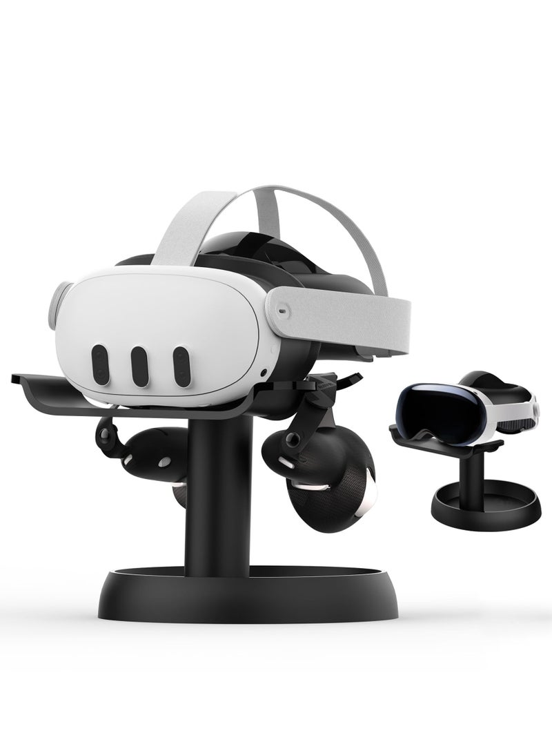 Captaintech VR Stand Holder Compatible with Meta Quest 3/Oculus Quest 2/Pico 4/Vision Pro - Universal Headset Vertical Display Dock Station, Stable Bracket with Storage Round Base  - Image 1