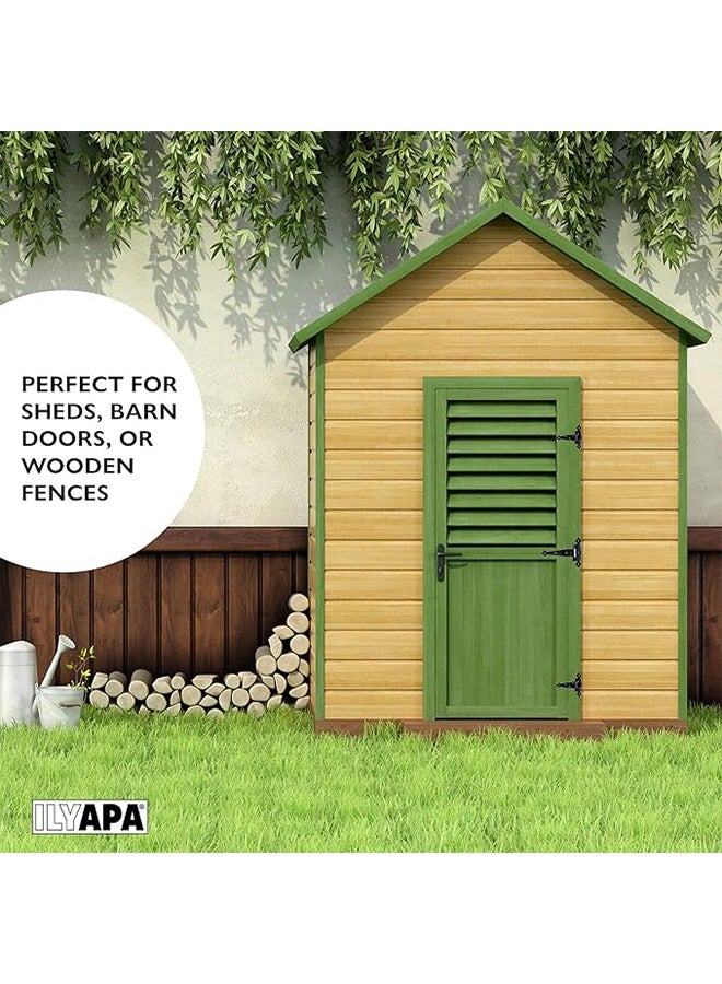 2Pcs Metal Gate Hinges T Hinges Heavy Duty 5 Inch Decorative Outdoor Strap Hinges Shed Hinges Heavy Duty Rustproof Garden Gate Hinges Fitting for Barn Door Shed or Wooden Fences Black - Image 5