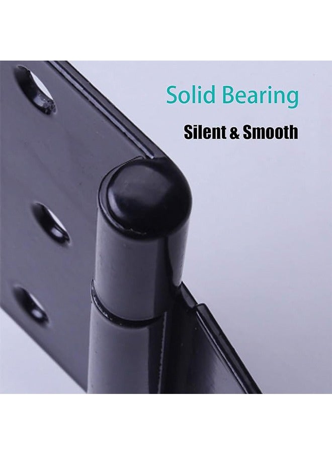 2Pcs Metal Gate Hinges T Hinges Heavy Duty 5 Inch Decorative Outdoor Strap Hinges Shed Hinges Heavy Duty Rustproof Garden Gate Hinges Fitting for Barn Door Shed or Wooden Fences Black - Image 3