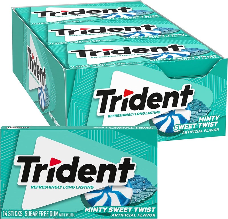 Trident Minty Sweet Twist Sugar Free Gum - Image 1