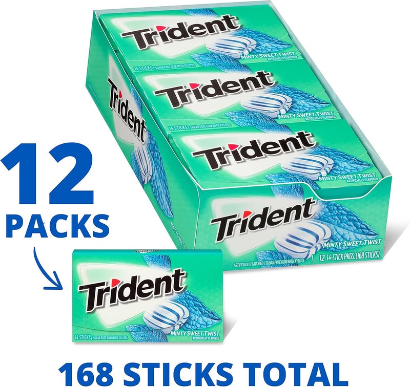 Trident Minty Sweet Twist Sugar Free Gum - Image 4