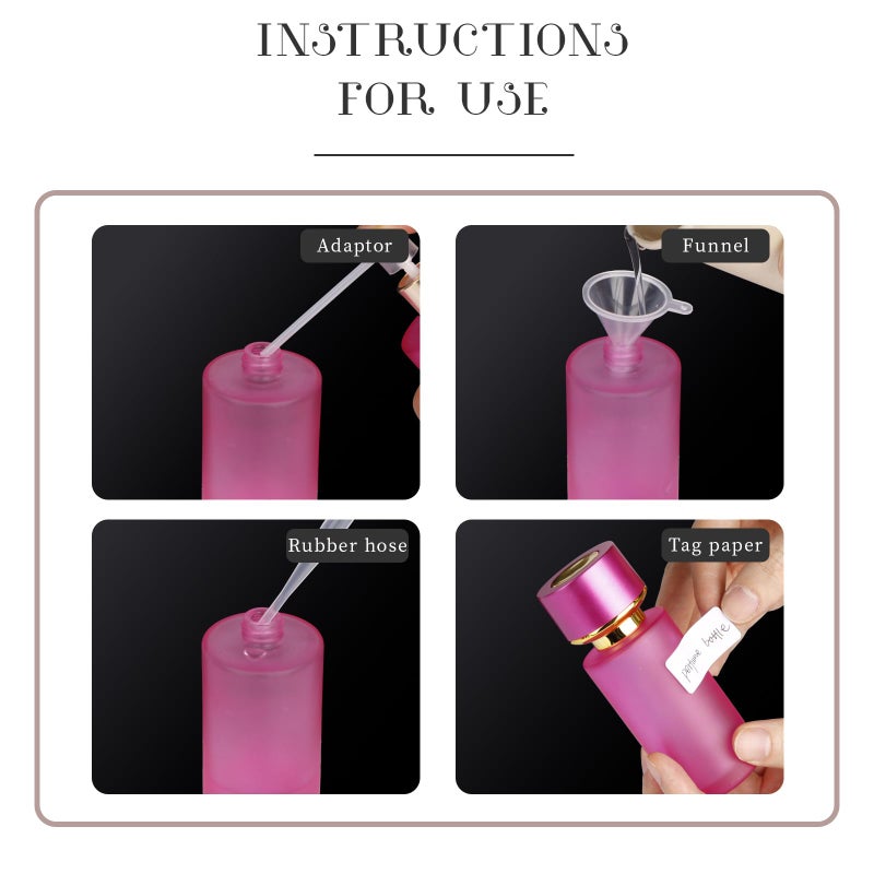 Gsteng 2pcs 50ml Glass Spray Bottle for Perfume,Refillable Travel Perfume Atomizer Bottles,Pink Portable Cologne Atomizer Empty Bottle.(Pink*2) - Image 4