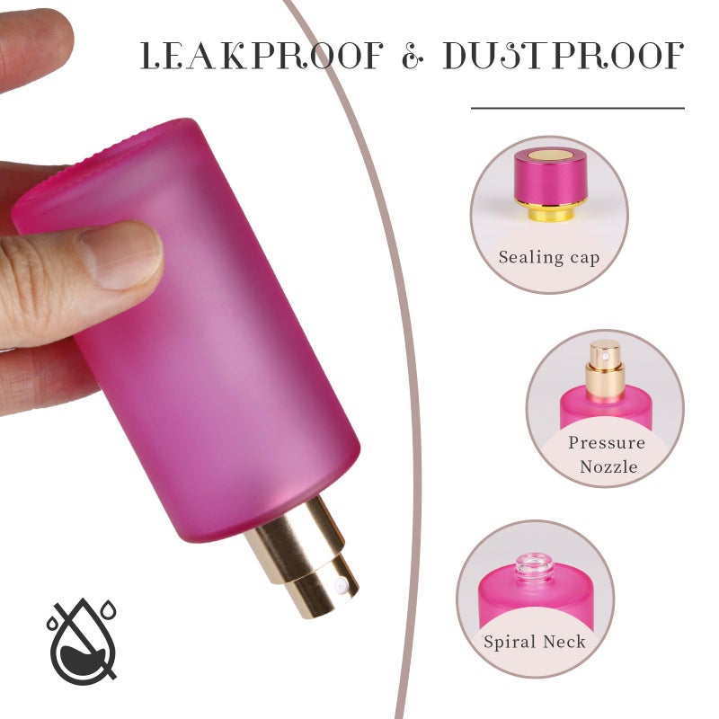 Gsteng 2pcs 50ml Glass Spray Bottle for Perfume,Refillable Travel Perfume Atomizer Bottles,Pink Portable Cologne Atomizer Empty Bottle.(Pink*2) - Image 3