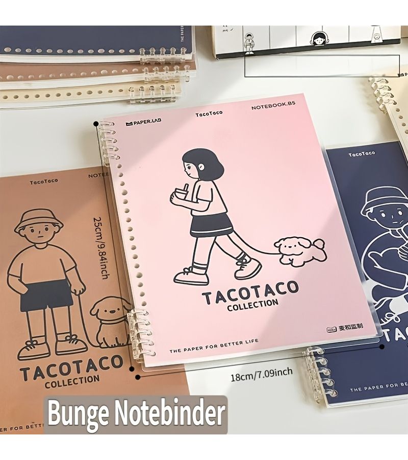 Minimalist Ordinary Youth Series B5 Softcover Loose Leaf Coil Notebook Pink Detachable Refillable Pages Perforated Binding Suitable School Office Journaling Scrapbooking Exam Prep Diary Writing Portable Replaceable Inner Refills - Image 2