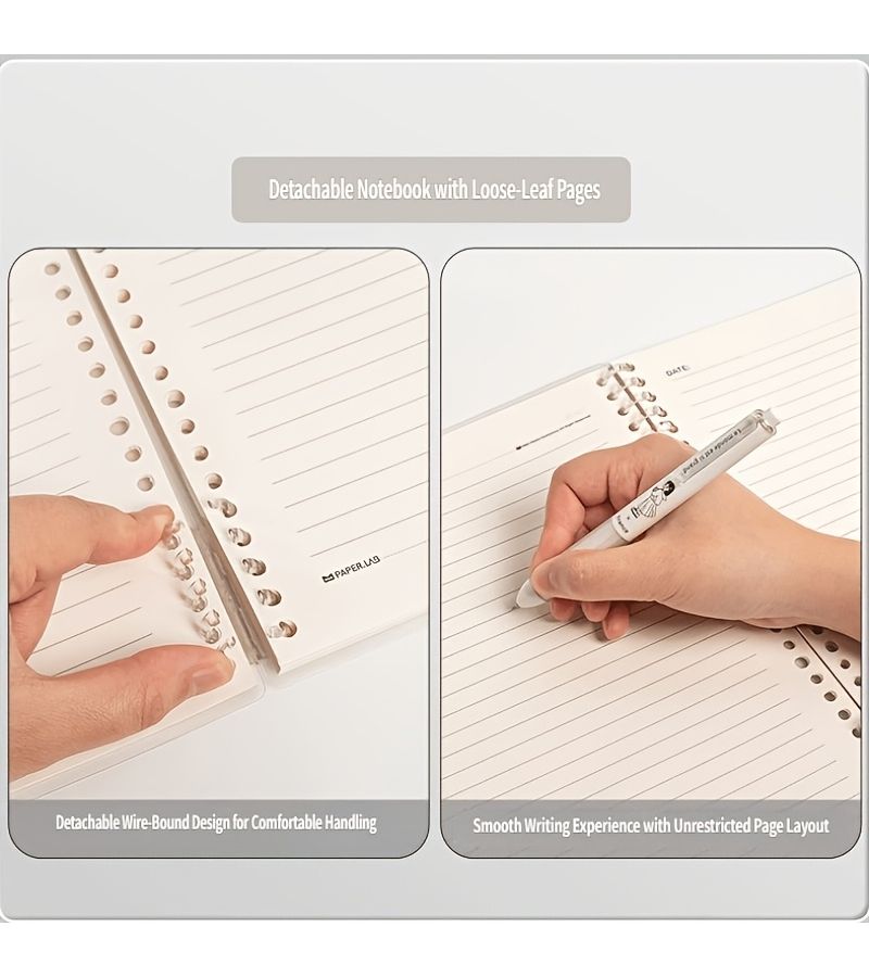 Minimalist Ordinary Youth Series B5 Softcover Loose Leaf Coil Notebook Pink Detachable Refillable Pages Perforated Binding Suitable School Office Journaling Scrapbooking Exam Prep Diary Writing Portable Replaceable Inner Refills - Image 3