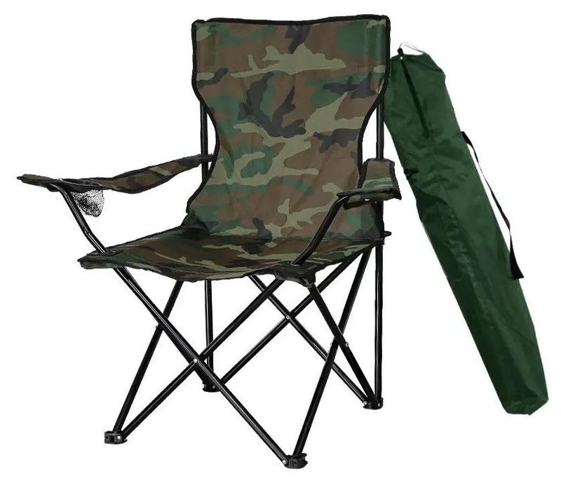Desert Storm Folding Chair | Anti-Stain Camo Outdoor Chair (50×50×82cm) | Sandproof & Durable + Cup Holder Armrests |Suitable for Desert & Beach Use - Image 2