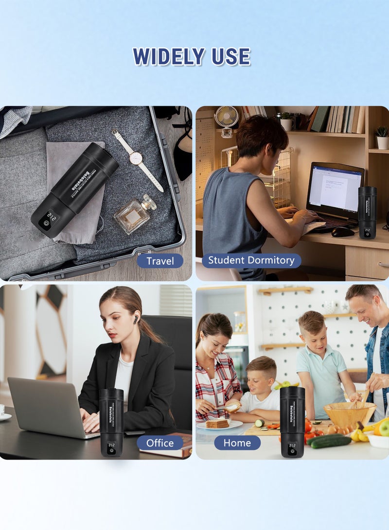 بالابولالا غلاية كهربائية للسفر ، غلاية مياه محمولة 500 مل مع 6 إعدادات مسبقة متغيرة ، غلاية كهربائية شخصية صغيرة مع مراقبة درجة الحرارة الدافئة والحماية الجافة من الغلي الأسود. - Image 3