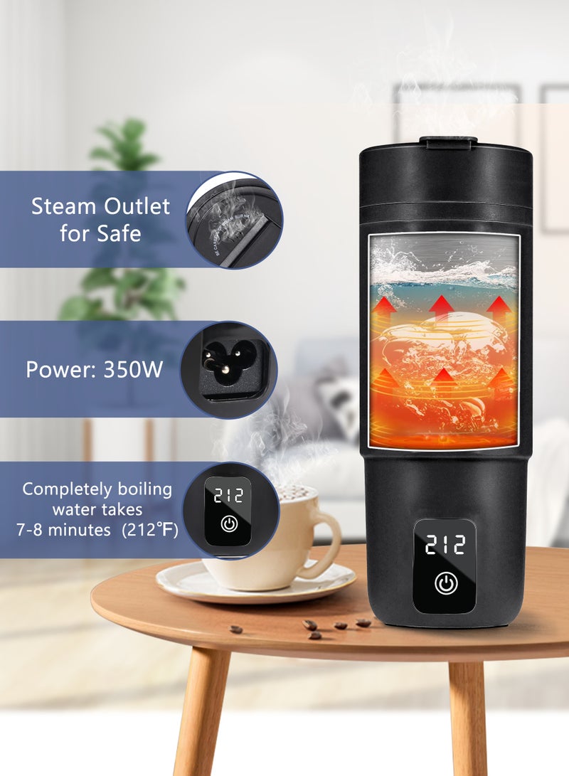 بالابولالا غلاية كهربائية للسفر ، غلاية مياه محمولة 500 مل مع 6 إعدادات مسبقة متغيرة ، غلاية كهربائية شخصية صغيرة مع مراقبة درجة الحرارة الدافئة والحماية الجافة من الغلي الأسود. - Image 5