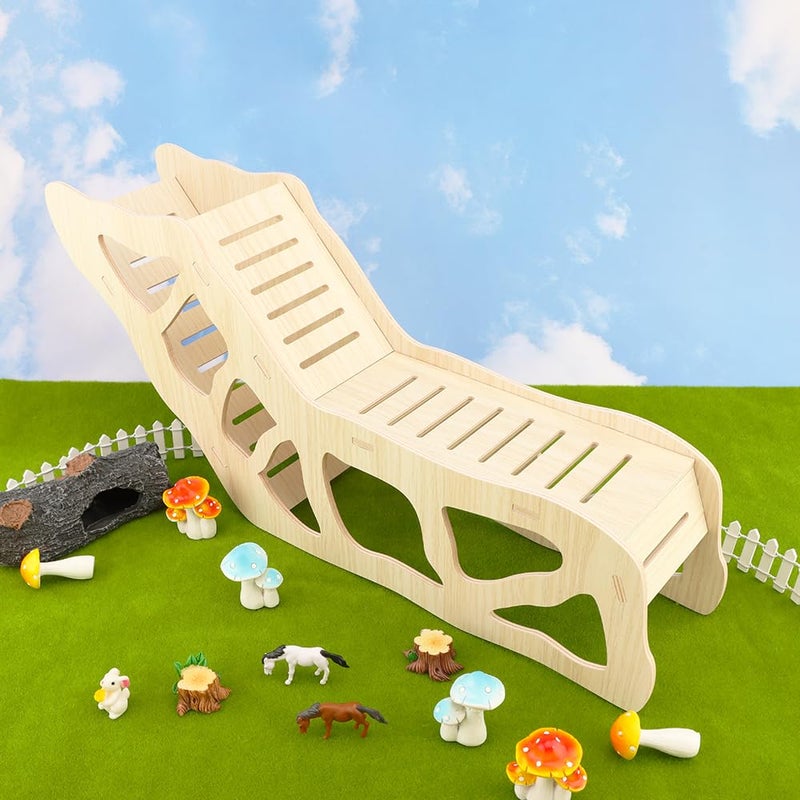 kcrygogo Versatile Hamster Hideout&Exploration Tunnel -Wooden Climbing Ladder&Peep Shelter | Hamster Hideout for Decorative Landscaping Digging Peeping Hide(Only for Small Hamsters) - Image 5