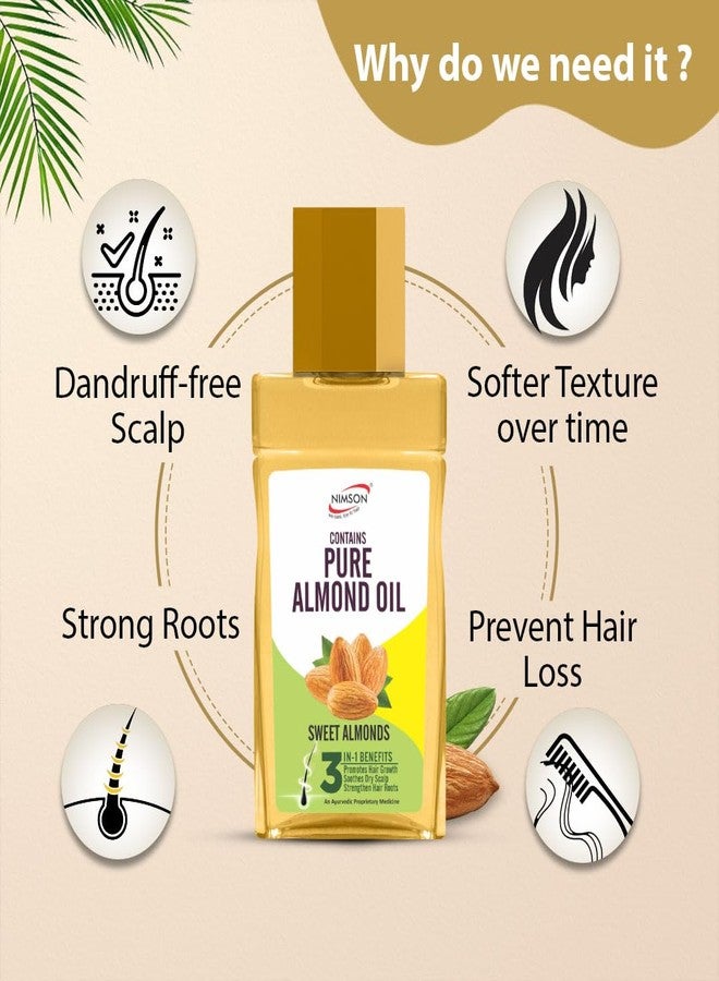 Nimson Almond Hair Oil with Brahmi & Bhringraj | Hair Growth, Damage Protection & Shine | Non-Sticky | 500ml - Image 2