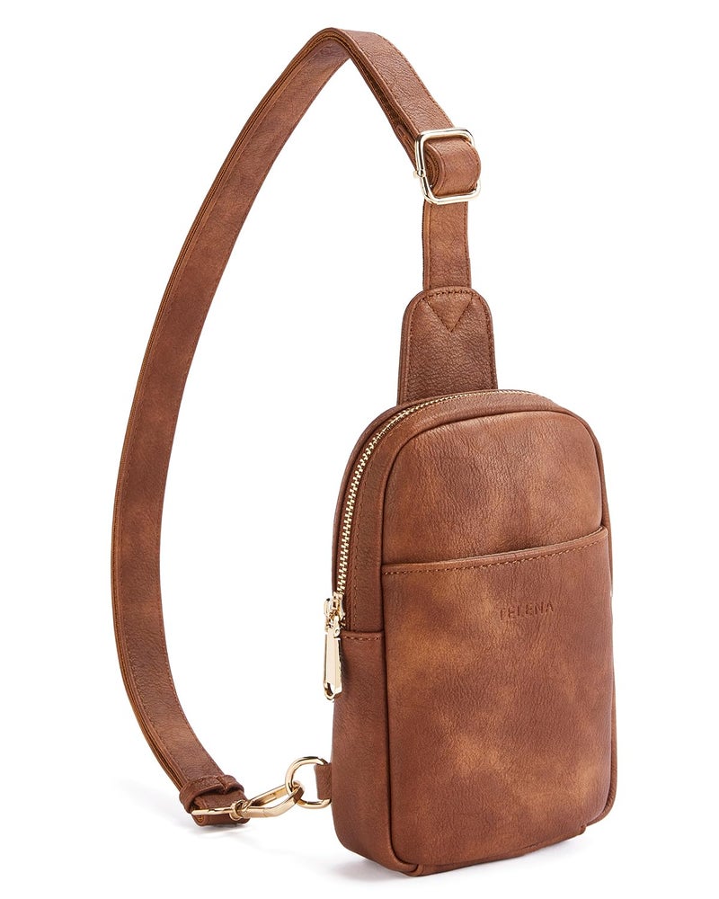 Telena Crossbody Bags for Women Leather Cross Body Sling Bag for Woman Travel Mocha Brown - Image 1