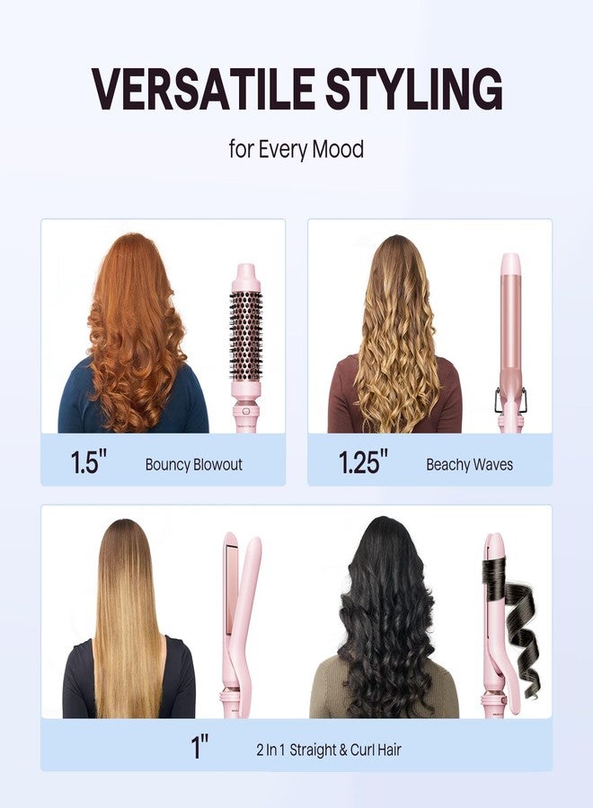 Wavytalk 3 in 1 Curling Wand Set with Heated Round Brush,Versatile Styling - Image 2