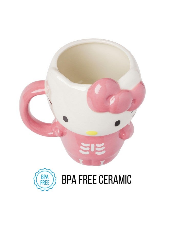 Silver Buffalo Sanrio Hello Kitty Halloween Spooky Pink Skeleton Costume Ceramic 3D Sculpted Mug, 20 Ounces - Image 2