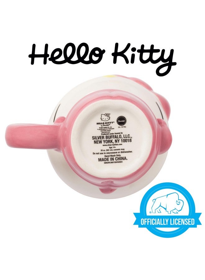 Silver Buffalo Sanrio Hello Kitty Halloween Spooky Pink Skeleton Costume Ceramic 3D Sculpted Mug, 20 Ounces - Image 1