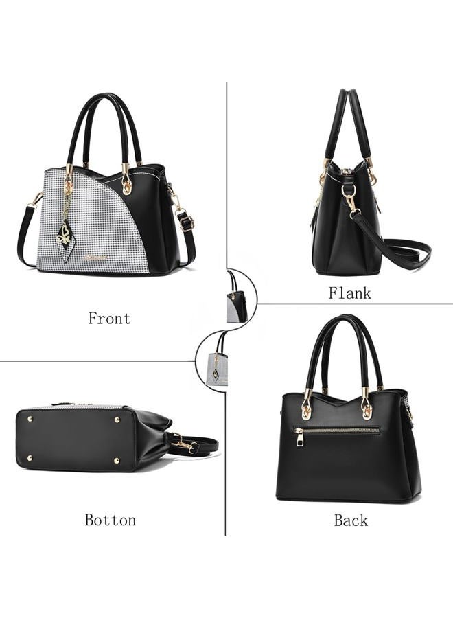 SiMYEER Purses and Handbags Top Handle Satchel Shoulder Bags Messenger Tote Bag for Ladies, 2-1-black - Image 3