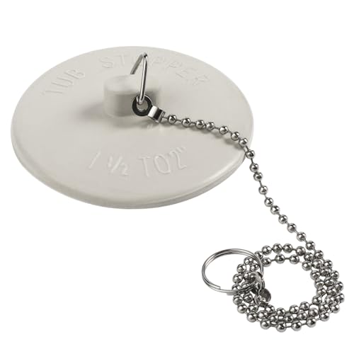 AUGHOA 2 Packs Tub Stopper, Bathtub Stoppers with 15" Stainless Steel Beaded Chain, Rubber Drain Plug Suitable for 1.5" to 2" Bathroom, Kitchen, Laundry Sink - Image 4
