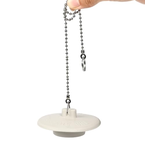 AUGHOA 2 Packs Tub Stopper, Bathtub Stoppers with 15" Stainless Steel Beaded Chain, Rubber Drain Plug Suitable for 1.5" to 2" Bathroom, Kitchen, Laundry Sink - Image 3