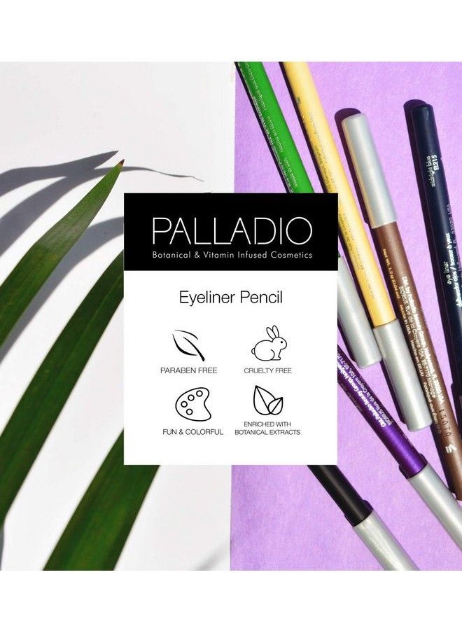 PALLADIO - Wooden Eyeliner Pencil Thin Pencil Shape Easy Application Firm yet Smooth Formula Perfectly Outlined Eyes Contour and Line Long Lasting Rich Pigment Dark Brown - Image 1