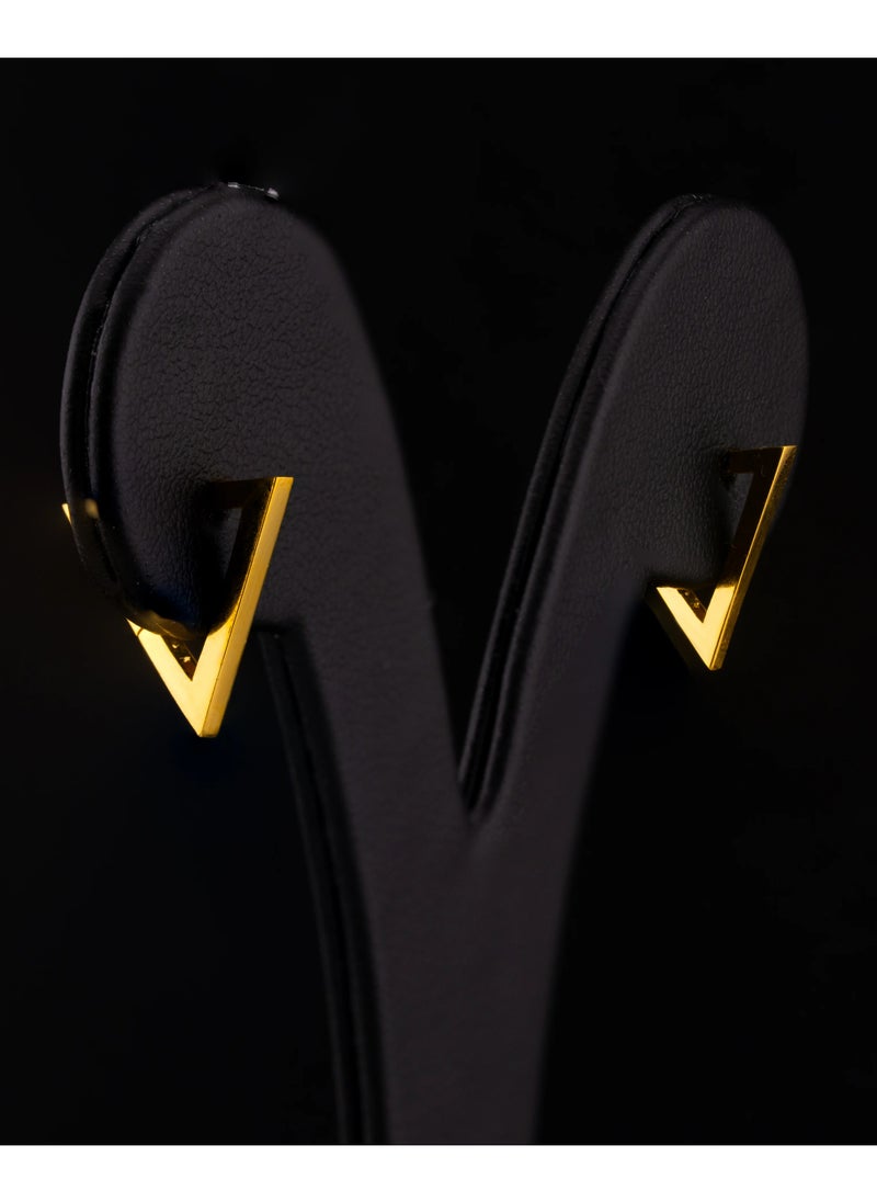 AAZ Jewellery L.L.C - Triangle Shaped 22K Gold Earrings - Image 1