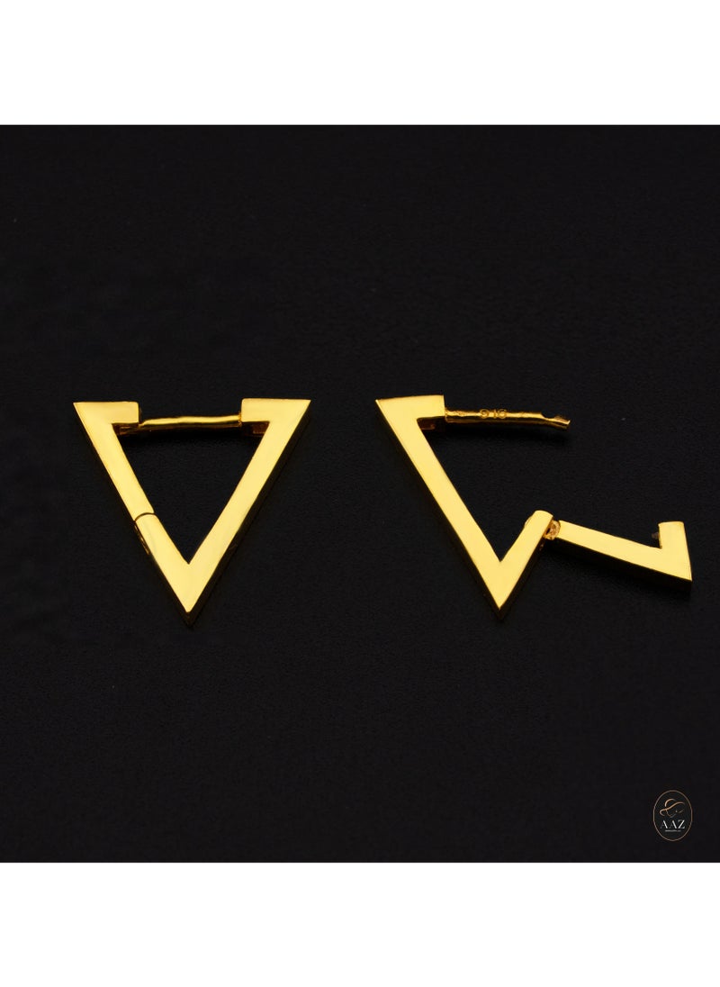 AAZ Jewellery L.L.C - Triangle Shaped 22K Gold Earrings - Image 1
