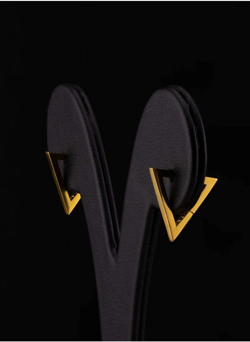 AAZ Jewellery L.L.C - Triangle Shaped 22K Gold Earrings - Image 1