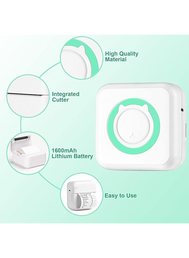 إيروريكس طابعة حرارية محمولة، طابعة حرارية محمولة بدون حبر، طابعة حرارية صغيرة لاسلكية، طابعة فواتير حرارية متوافقة مع أنظمة التشغيل Ios وAndroid - Image 2