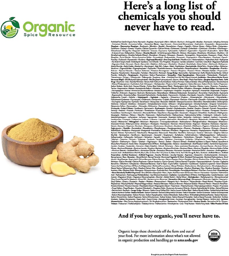 organic_spice_resource Organic Ginger Powder - 8 oz (226g) - USDA Organic, Non-GMO, Gluten Free, Raw from India - Resealable Bag - Image 5