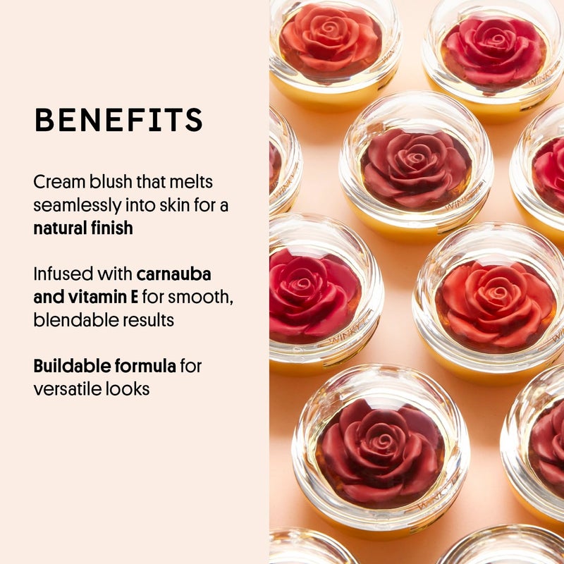 Winky Lux Cheeky Rose Cream Blush â€“ High Pigment, Weightless Color for Cheeks, Effortlessly Blendable Makeup with Vitamin E, Peachy Coral, Brilliant - Image 3