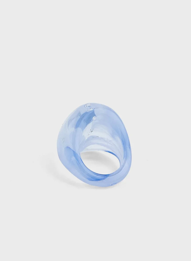 Ginger Transparent Plastic Chunky Ring