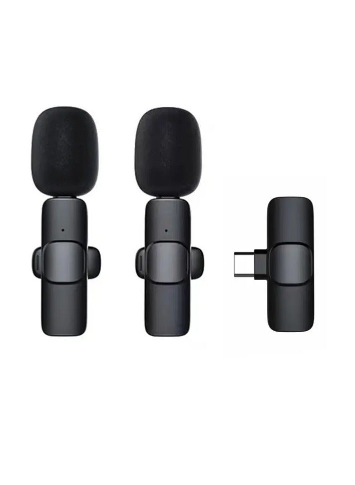 2in1 Bluetooths Mic K9 Wireless Collar Microphone Dual Lapel Lavalier Mic for Noise Reduction Vlogging Interview Live Streaming YouTube Video Broadcast - Image 2