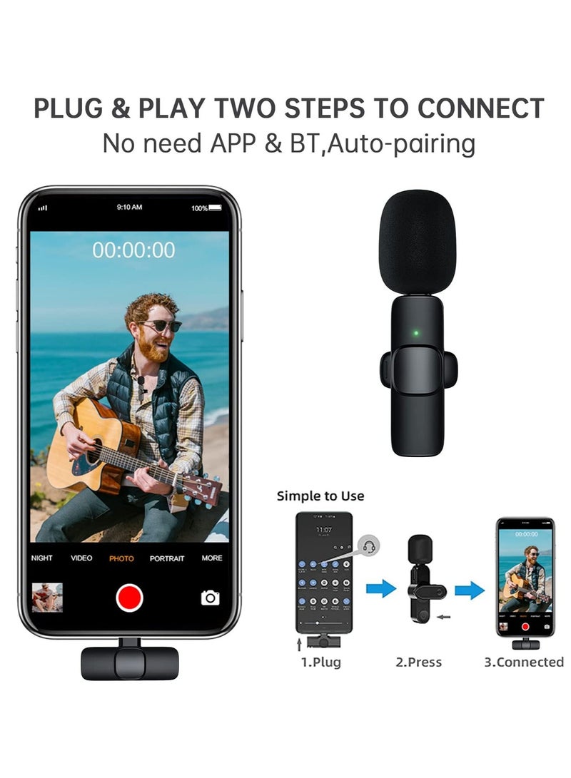 2in1 Bluetooths Mic K9 Wireless Collar Microphone Dual Lapel Lavalier Mic for Noise Reduction Vlogging Interview Live Streaming YouTube Video Broadcast - Image 3