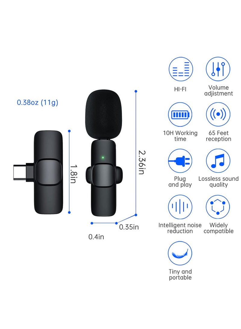 2in1 Bluetooths Mic K9 Wireless Collar Microphone Dual Lapel Lavalier Mic for Noise Reduction Vlogging Interview Live Streaming YouTube Video Broadcast - Image 4