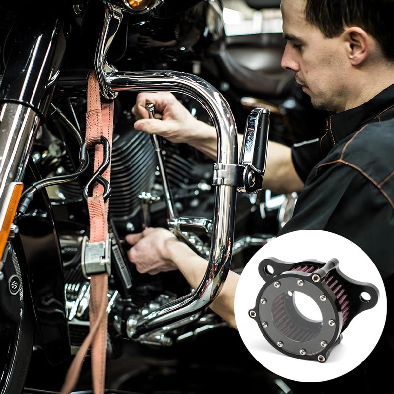 عدة فلتر هواء مخصصة لـ Xl883 1200 X48، نظام سحب أداء من سبائك الألومنيوم مع فلتر شفاف الرؤية - Image 2