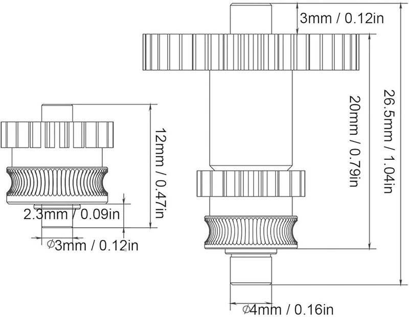 مجموعة ترس بثق من الفولاد المقوى المغلف بطبقة DLC، مجموعة دفع مزدوجة لطابعة Kobra 2 ثلاثية الأبعاد، صلادة 62-65 HRC، تمنع الغبار - Image 3