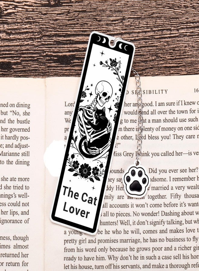 Fleure Esme Gothic Cat Bookmark for Women Men Funny Skeleton and Black Cat Gifts for Cat Lovers Witchy Reading Accessories for Girls Teens Women Bookworms Christmas Stocking Stuffer White Elephant Gifts - Image 2