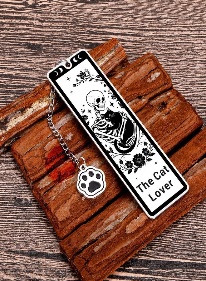 Fleure Esme Gothic Cat Bookmark for Women Men Funny Skeleton and Black Cat Gifts for Cat Lovers Witchy Reading Accessories for Girls Teens Women Bookworms Christmas Stocking Stuffer White Elephant Gifts - Image 5