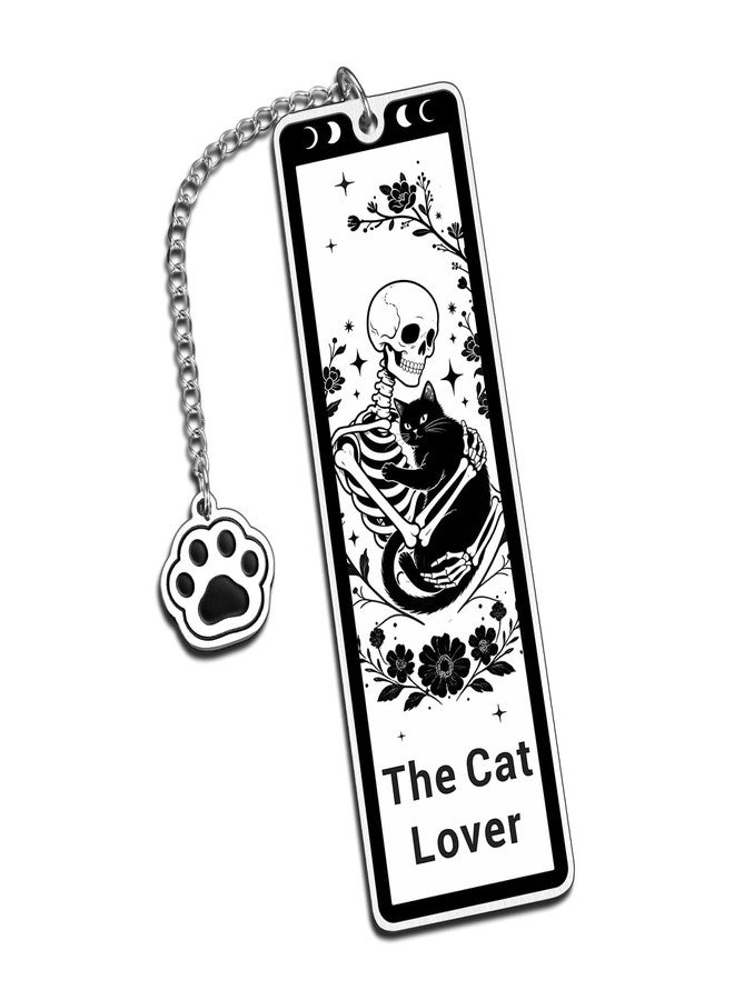 Fleure Esme Gothic Cat Bookmark for Women Men Funny Skeleton and Black Cat Gifts for Cat Lovers Witchy Reading Accessories for Girls Teens Women Bookworms Christmas Stocking Stuffer White Elephant Gifts - Image 1