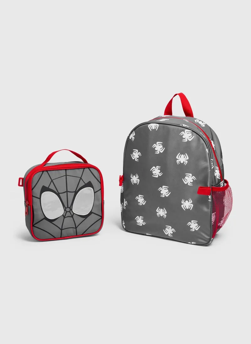 ماتلان Marvel Spider-Man Charcoal Backpack & Lunch Bag Set