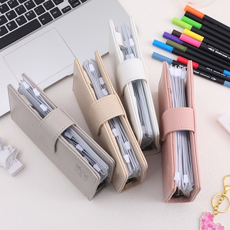 Black Faux Leather Lizard Print Budget Binder With 8 Zipper Envelopes 12 Budget Writing Papers 2 English Stickers Cash Envelopes For Work Office Daily Student Notebook - Image 4