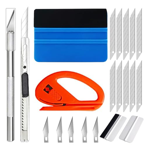 TecoKart® Wallpaper Scraper Tool Kit – All-in-One Car Wrap Scraper Kit with Blade Cutter Tool, Smoother, Felt Squeegee – Perfect for Wallpaper Tools Kit Set, Car Glass Film, and Tool Kit for Car - Image 1