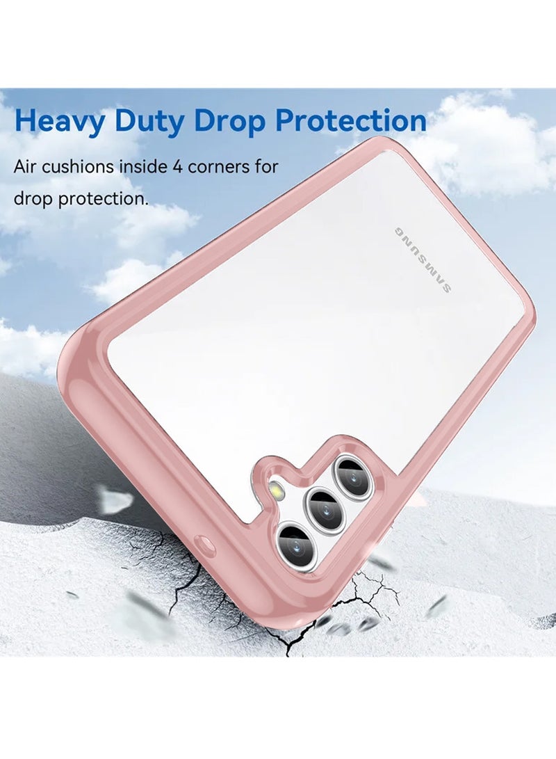 Wtech Hybrid Translucent Silicone Raised Camera Lips Case Cover For Samsung Galaxy A55 5G 2024 Light Pink - Image 3