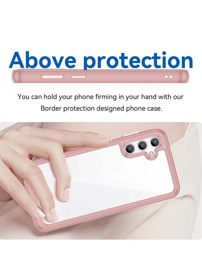 Wtech Hybrid Translucent Silicone Raised Camera Lips Case Cover For Samsung Galaxy A55 5G 2024 Light Pink - Image 4