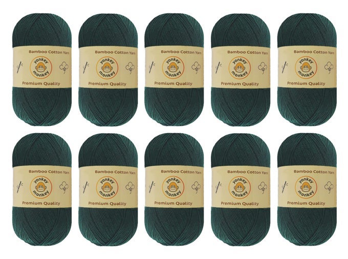 10PACK OF 500 GRAMS YARN 70 RAYON DERIVED FROM BAMBOO 30 COTTON IMPORTED CYAN 9062