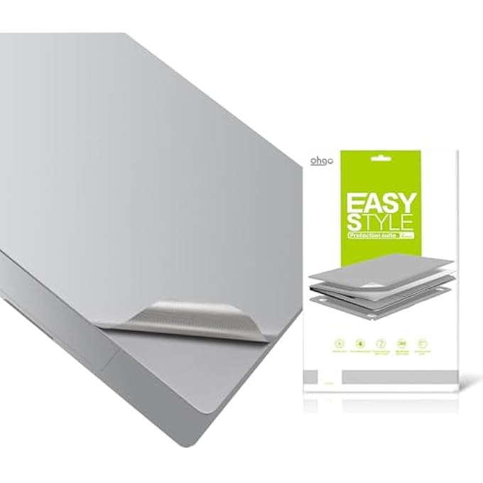 rayihni 4 IN 1 ULTRA THIN 3M VINYL FULL SIZE LAPTOP SKIN PALM REST STICKER FOR 2016+ MACBOOK PRO 13 INCH WITH FUNCTION KEYS (WITHOUT TOUCH BAR) (MODEL: A1708)-SILVER - Image 1
