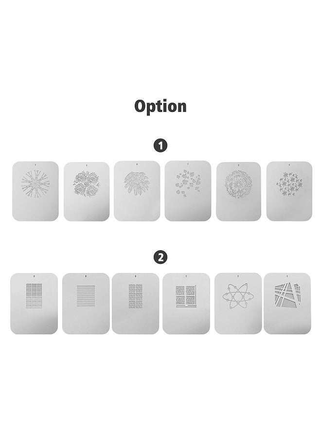 6pcs/set Gobos Graphics Cards Metal Plates with Hollow Patterns for Optical Snoot Conical Focalize Condenser Art Special Effects Shaped Beam Light Photography Light Accessories  - Image 3