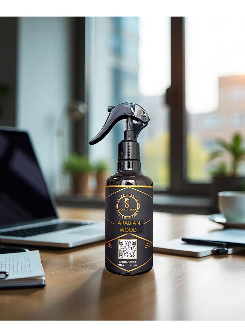 Scenta Flora - Arabian Wood Aroma Spritz Ready-to-Use Long Lasting Air Freshener For Cars, Carpets, Curtains, Rooms, Fabrics, And Abayas (300 ml) - Image 1