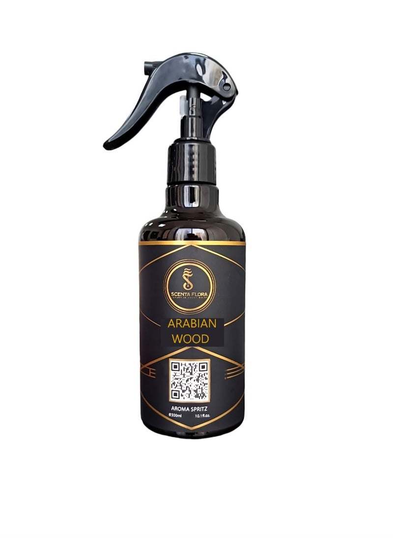 Scenta Flora - Arabian Wood Aroma Spritz Ready-to-Use Long Lasting Air Freshener For Cars, Carpets, Curtains, Rooms, Fabrics, And Abayas (300 ml) - Image 1