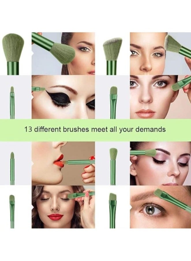 13Pcs Makeup Brush Set Soft Fluffy Professional Cosmetic Foundation Powder Eyeshadow Blending Make Up Brush Beauty Tool With Bag Makeup Sponge Beauty Gift For Makeup Beginner - Image 4